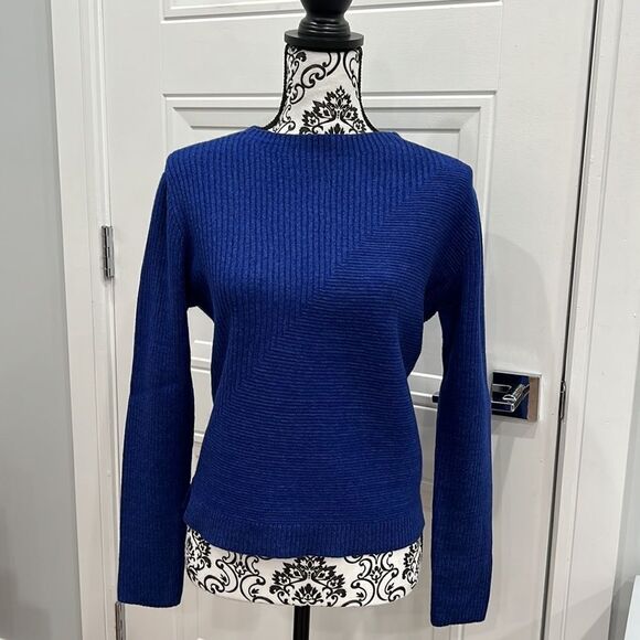 Cobalt Blue Sweater Poetry Chunky Knit Zip Up Sweater with Pockets - Picture 1 of 12